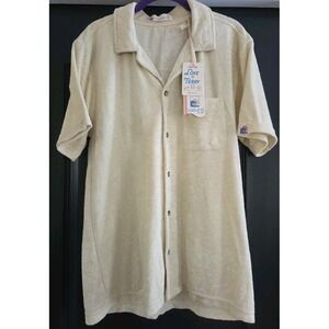 Laguna Shirt Button Up Short Sleeve Love Of Terry Cloth Beach Surf Mens Sz M
